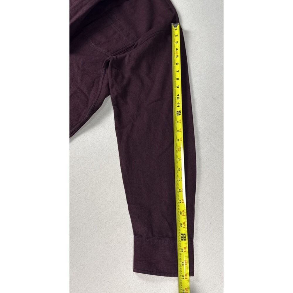 Mossimo Mens XL Flannel Shirt Maroon Burgundy Solid Long Sleeve Button Cotton - Picture 6 of 10